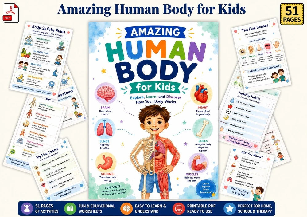 Human Body Anatomy Science Workbook
